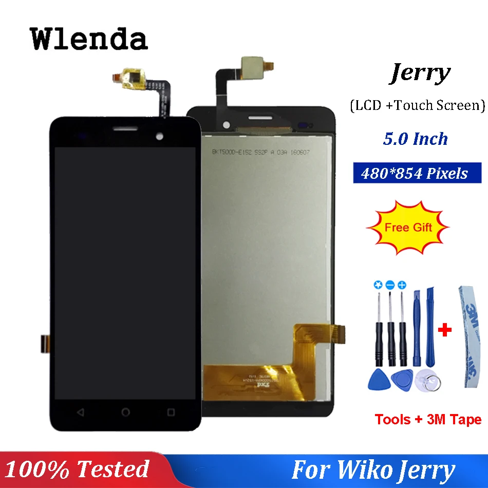 

For Wiko jerry LCD Display+Touch Screen digitizer sensor Assembly 720*1280 for wiko jerry lcd +Free tools