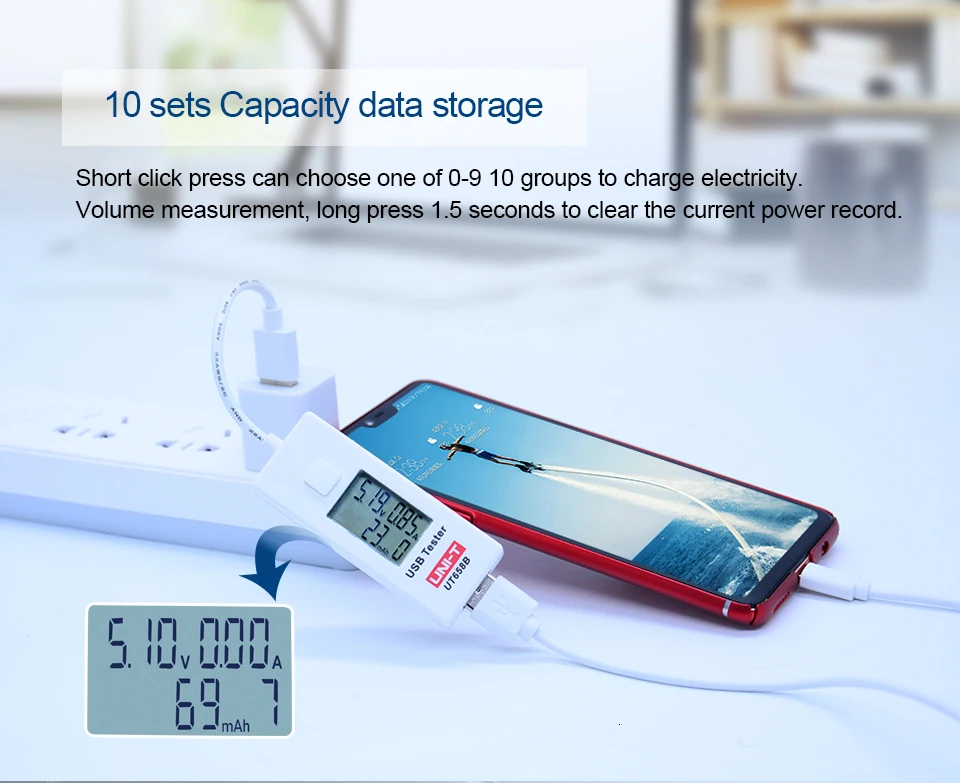 UNI-T UT658B USB тестер U диск доктор зарядные устройства Вольт Ампер метр напряжение и ток мониторы Макс 9 В с хранения данных