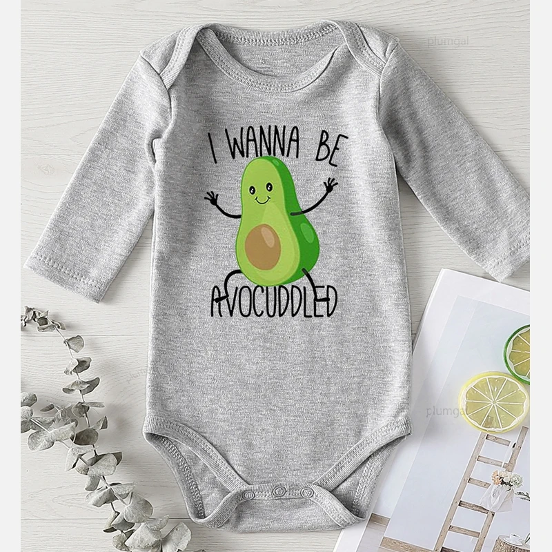 Bamboo fiber children's clothes Clothing for Babies Baby Boy Clothes Baby Girl Winter Clothes Avocado Printing Jumpsuit for New Born Girl Romper for Toddler Bamboo fiber children's clothes