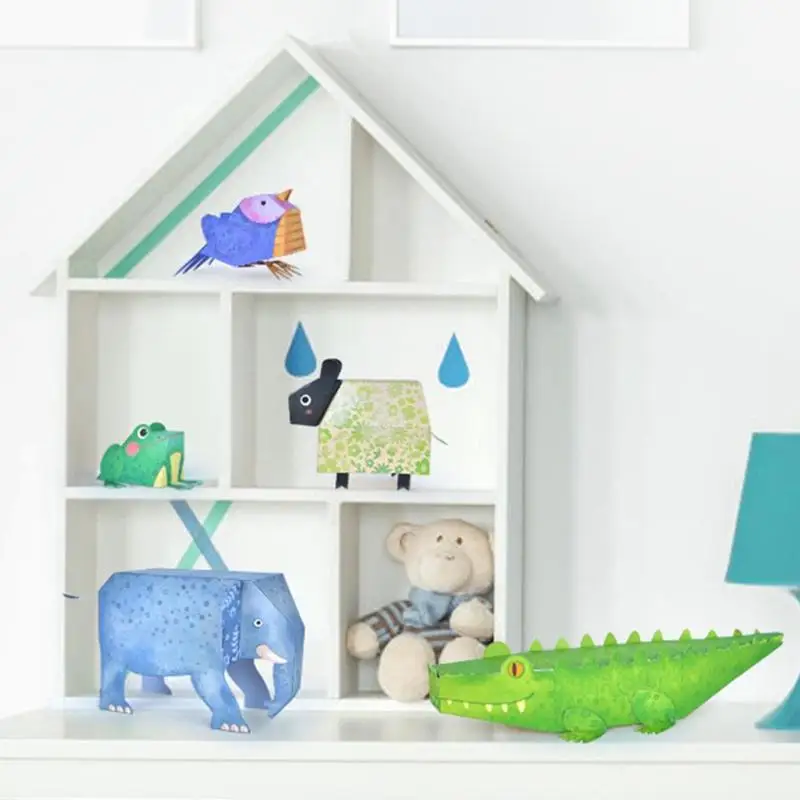 DIY 3D бумажная модель мультфильм книга с изображением животных игрушка детская книга оригами Бумага для детского сада-вырезанные игрушки Детские раннее образование игрушки подарки