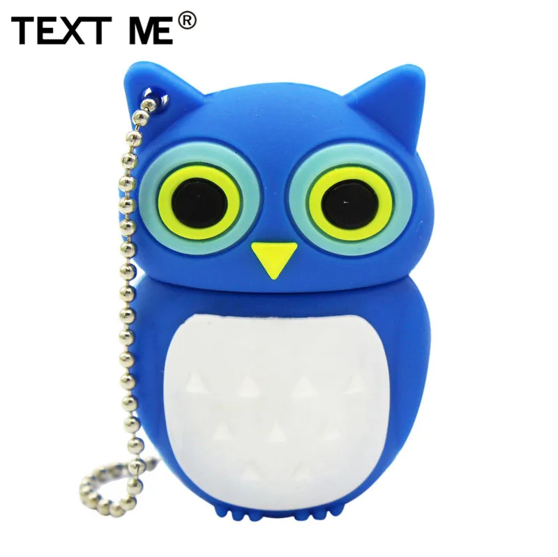 Usb флеш накопитель TEXT ME розовый синий коричневый с рисунком совы usb 2 0 4 ГБ 8 16 32 64