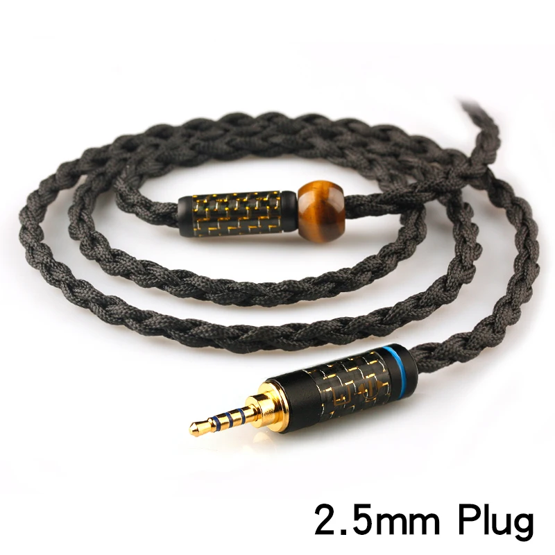 2.5 mm Plug Xiaofan A5 8 Core с серебряным покрытием обновления кабель 2,5/3,5/4,4 мм балансный кабель с MMCX/2pin разъем для sony ex1000 ie80 im7050 - Цвет: 2.5 mm Plug