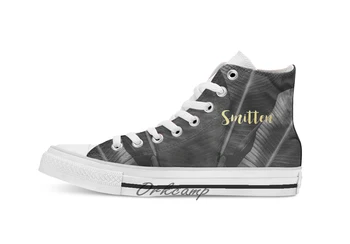 

Smitten gold bw banana leaf Custom Casual High Top lace-up Canvas shoes sneakers Drop shipping