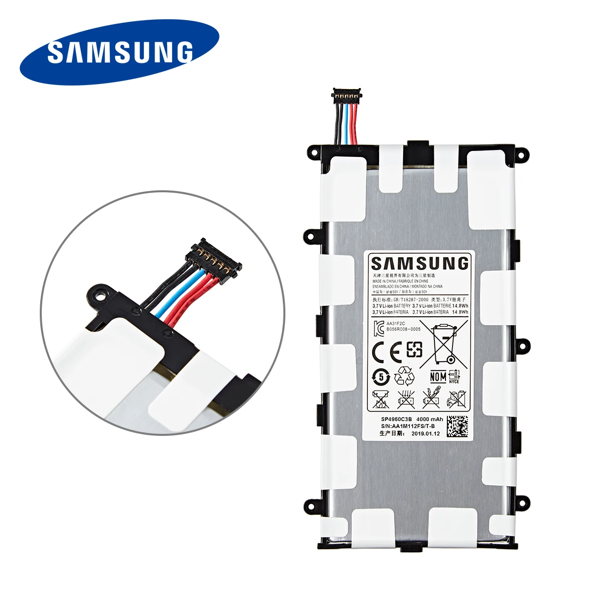 SAMSUNG Orginal Tablet SP4960C3B Battery 4000mAh For Samsung Galaxy Tab 2 7.0/7.0 Plus GT-P3100 P3100 P3110 P6200 +Tools portable phone battery