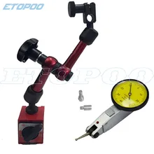 Рычажный стрелочный индикатор 0-0,8 мм ударопрочный с мини универсальным гибким магнитным основанием, измерительный прибор