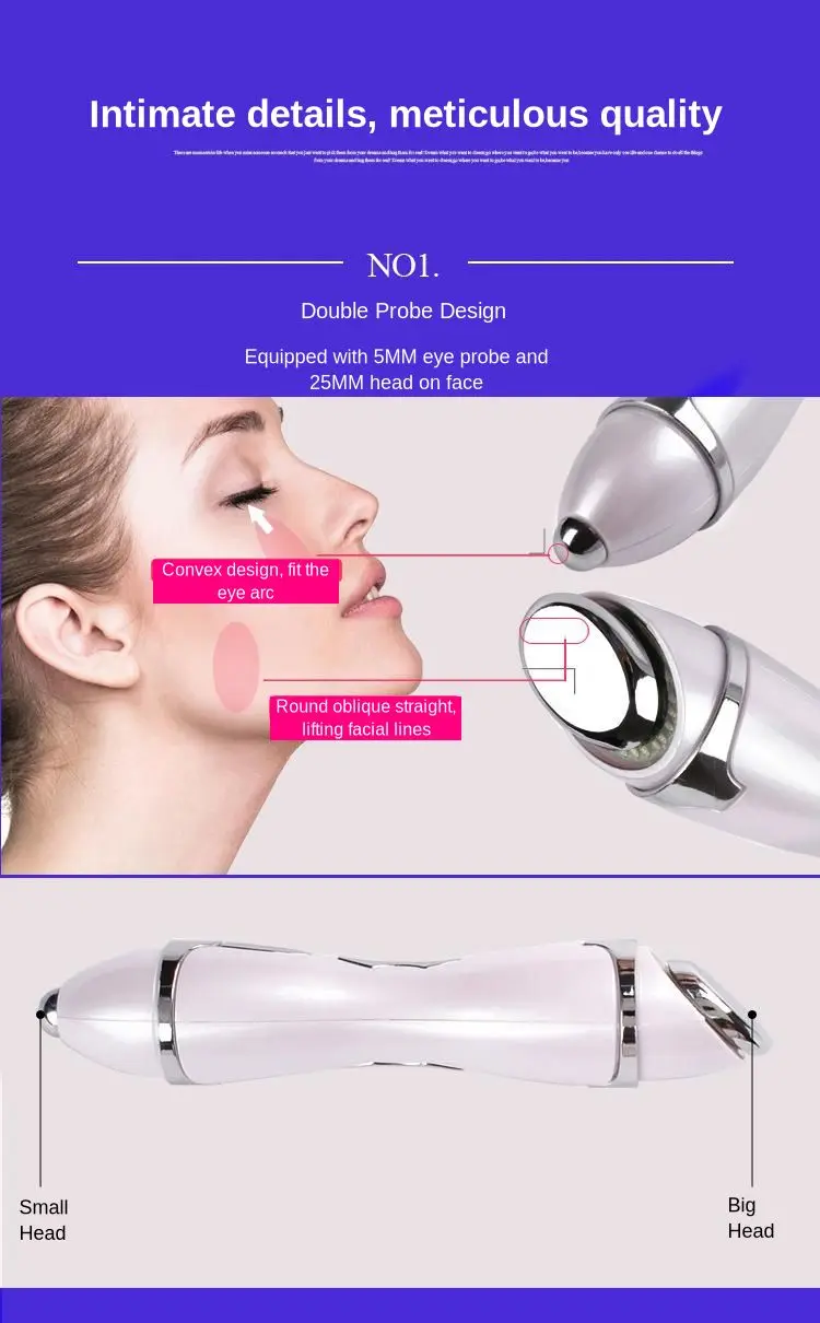 Massageador de Olho Remover Círculos Escuros Rugas Levantamento Firme Dupla Cabeça Uso Photon Íon Negativo Micro Massagem Vibração Elétrica 14 levantamento firme dupla cabeça uso photon íon