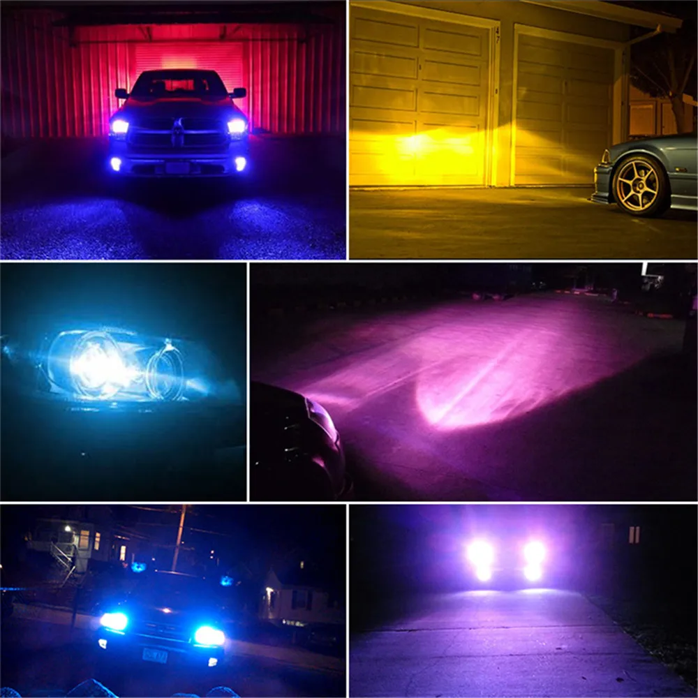  CARCTR 1 Pair LED Car Fog Lights H7 RGB Colorful APP Control H1 H3 H4 H11 9005 9006 9007 9012 9004  - 33027257992