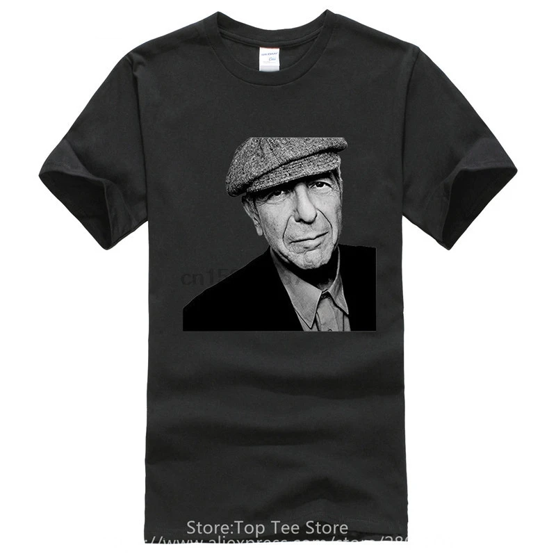Funky T рубашки из ткани в рубчик продажа Leonard Cohen Songs Of Love And Hate Machine круглый вырез с