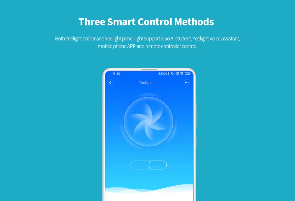 Умный кулер Yeelight с двумя зубчатыми передачами, Регулируемое направление ветра на 120 °, умное назначение, интеллектуальное управление на 360 °, всенаправленный ветер