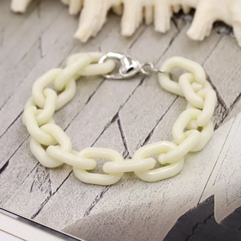 Frauen Armbänder Boho bunte Acryl Ring Kette Armband Liebe Herz Hummer Verschluss weibliche Freundinnen Geschenke Schmuck Großhandel