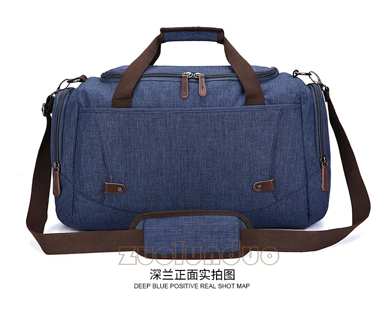 Large capacity travel bag anti splashing material for men and women pure color luggage travel bag