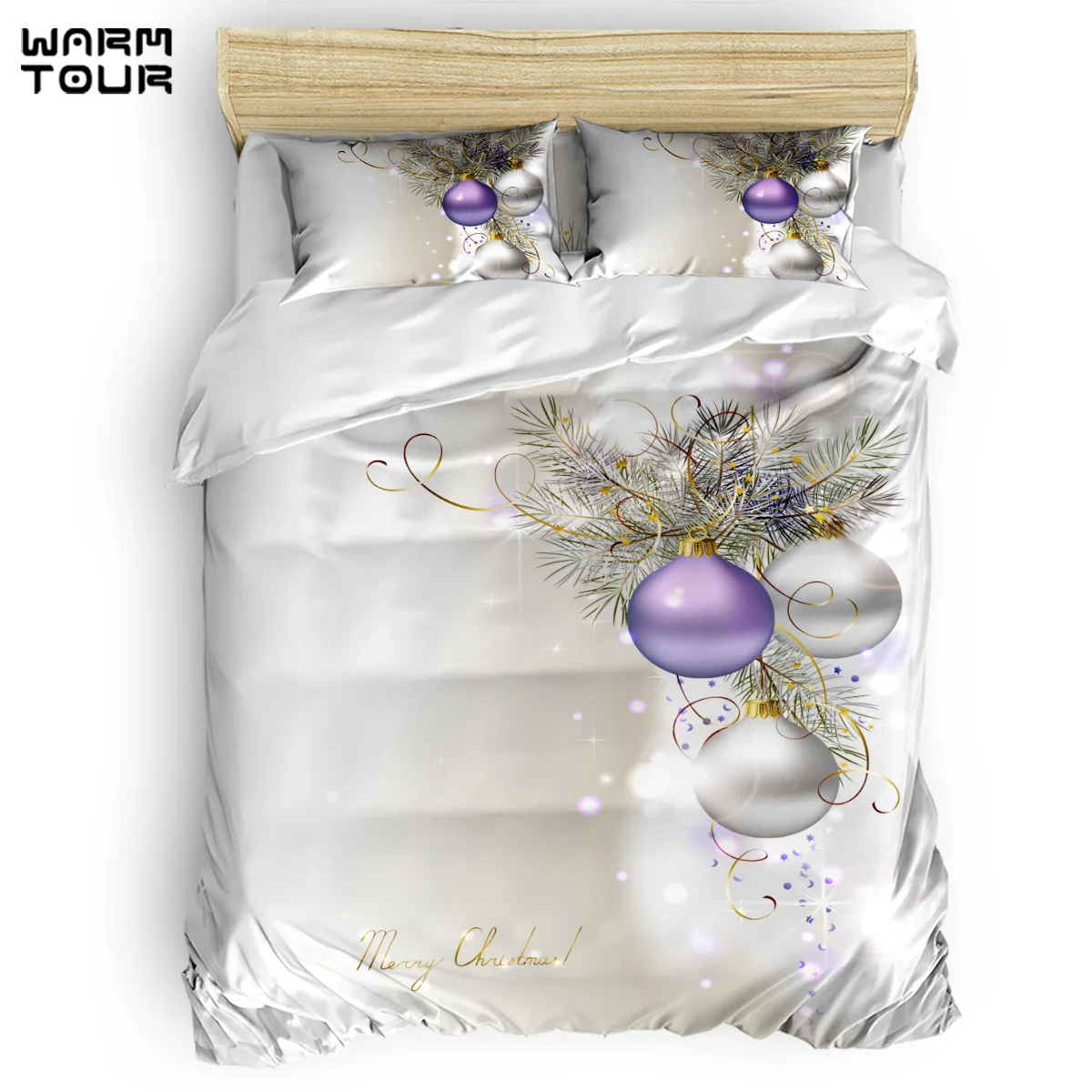 WARMTOUR пододеяльник Merry Christmas пододеяльник набор 4 комплект постельного белья для кроватей