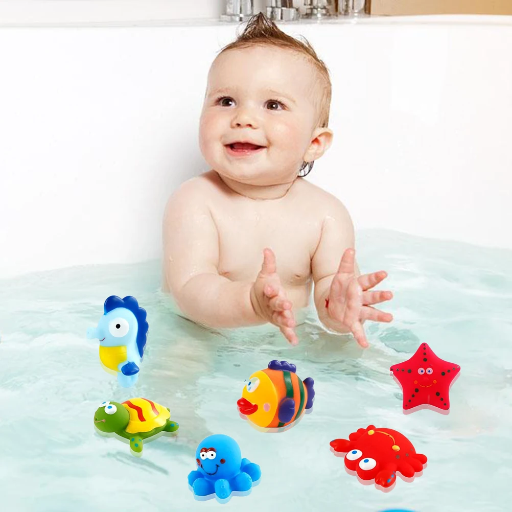 Children'S Toys Bath Pinch Toys Children'S Water Bathing Toys Cartoon Sea Animals Baby Toys Called Sound Water Spray Toys#10