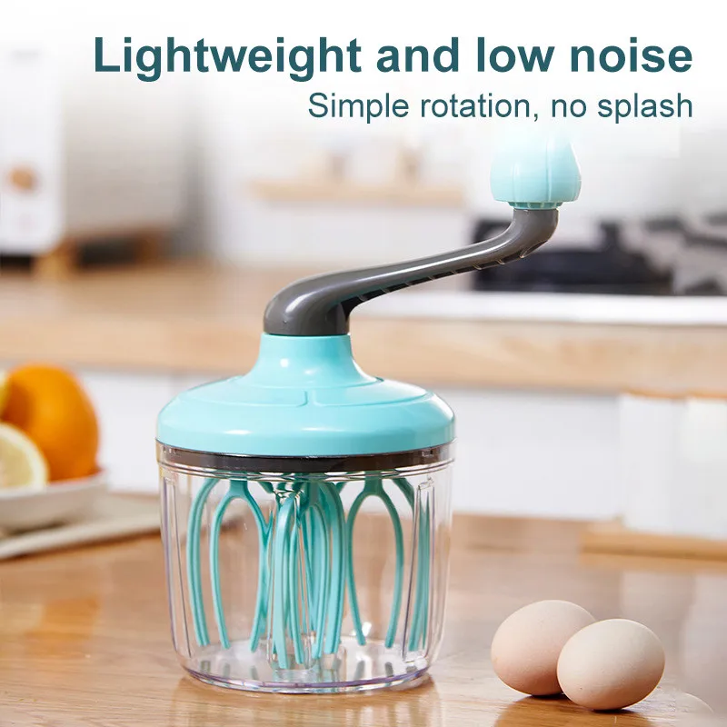 Manual Hand Mixer Egg Beater Easy Operation Hand Crank Stainless Steel for  Kitchen - AliExpress