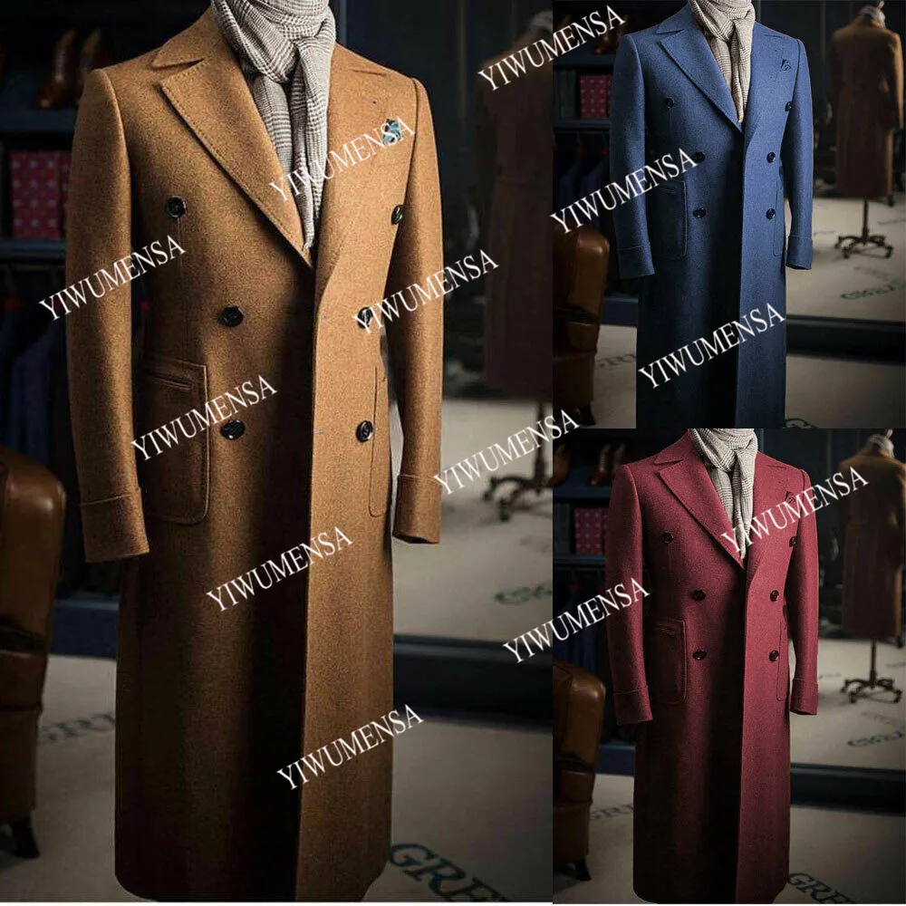 

Spring/Autumn Men Jacket Double Breasted Wool & Blends Trench Overcoat Slim Fit Ourwear Long Coat Abrigo Largo Hombre Clothing