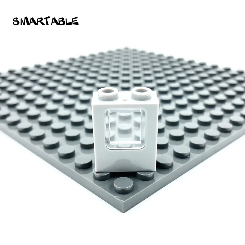 Light Grey White Умная оконная рама 1x2x2 со стеклянными элементами MOC, строительные блоки, игрушки для детей, совместимы со всеми брендами 4862+ 60032 город, 40 шт./лот - Цвет: Light Grey White