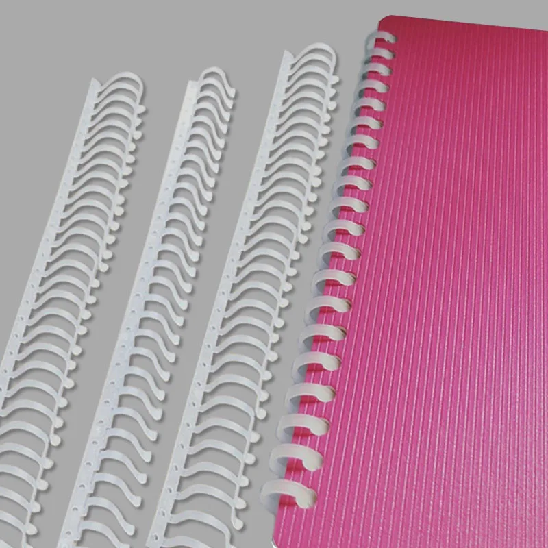 5pcs 30hole Soft Coil Loose-leaf Binding Strip A4 A5 B5 Notebook Transparent Loose-leaf Ring Removable Binding Ring Plastic Clip