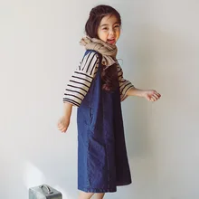 Новинка; детская одежда в Корейском стиле для девочек; комбинезон в ковбойском стиле; сезон весна-лето; свободные универсальные Капри; свободные брюки для детей