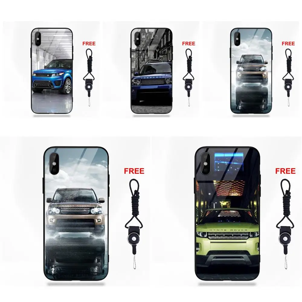 

For Apple iPhone 5 5C 5S SE 6 6S 7 8 Plus X XS Max XR Soft TPU Frame+Tempered Glass Protective Luxury Awesome Range Rover