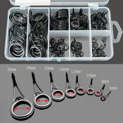 80% Hot Sale 75Pcs 8 Sizes Fishing Rod Guide Line Kit Straight Single Foot Rings Repair Eyes