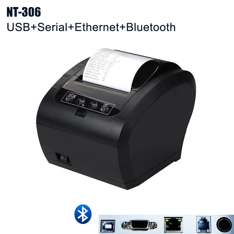 NT-306 Bluetooth NT-806 80 мм Термопринтер автоматический резак ресторан кухня POS принтер USB+ Серийный+ Ethernet Wifi Bluetooth NETUM - Цвет: NT-306 Bluetooth