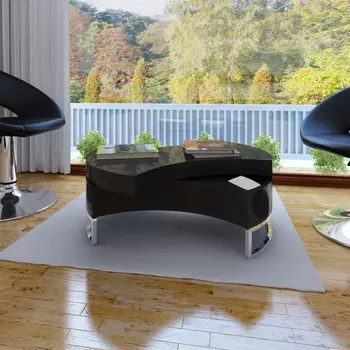 

vidaXL Coffee Table Shape-Adjustable High Gloss Black