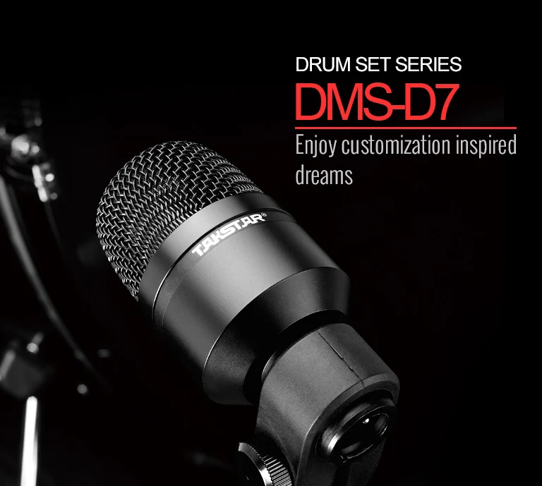 TAKSTAR проводной микрофон Микрофон комплект с 1 большой барабанный микрофон 4 маленькие барабанные микрофоны 2 конденсаторные микрофоны(DMS-D7
