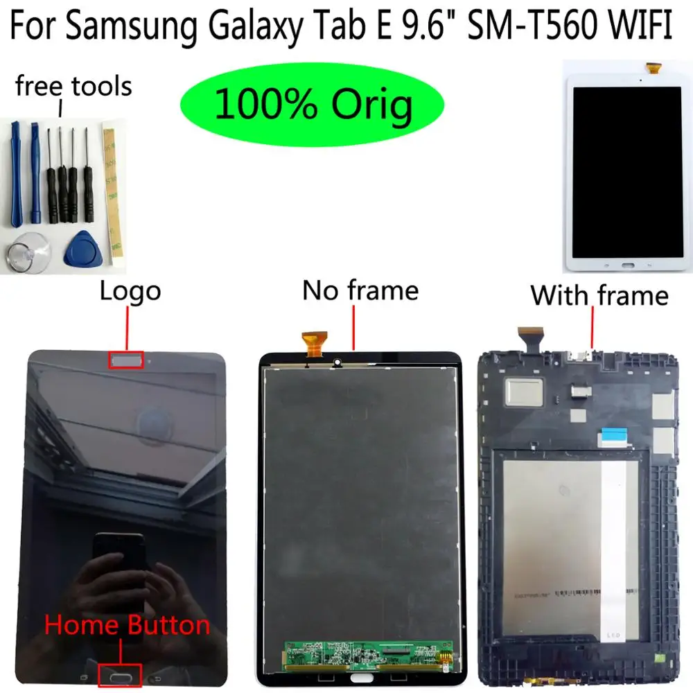 Shyueda Для samsung Galaxy Tab E 9," SM-T560 T561 ЖК-дисплей сенсорный экран дигитайзер+ рамка