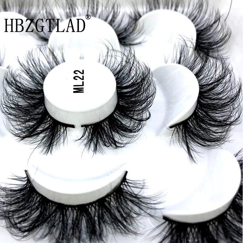 

NEW 5 pairs 10-25mm 5D Mink Hair False Eyelashes Wispy Cross Fluffy Mink Lashes Extension Tools Makeup Handmade Mink Eyelashes