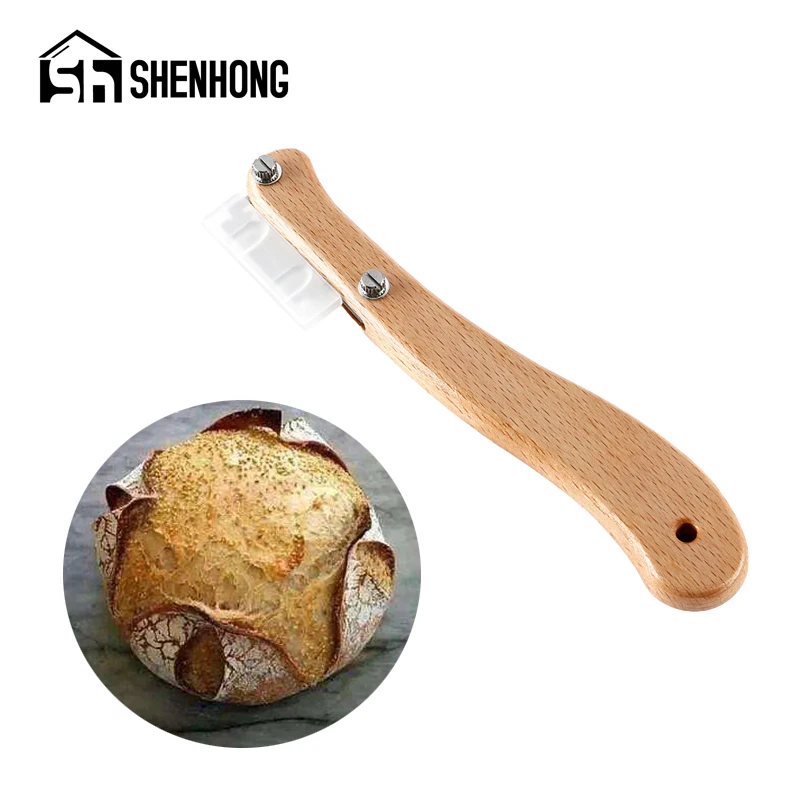 SHENHONG 1 шт. для нарезки хлеба нож теста Отделка Инструменты деревянная ручка с
