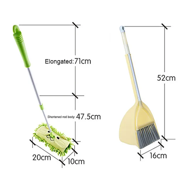 Simulation Play House Broom Mop Set Kindergarten Toys Baby Pretend Role Sweeping Game Cleaning Children Preschool Education Toy 2