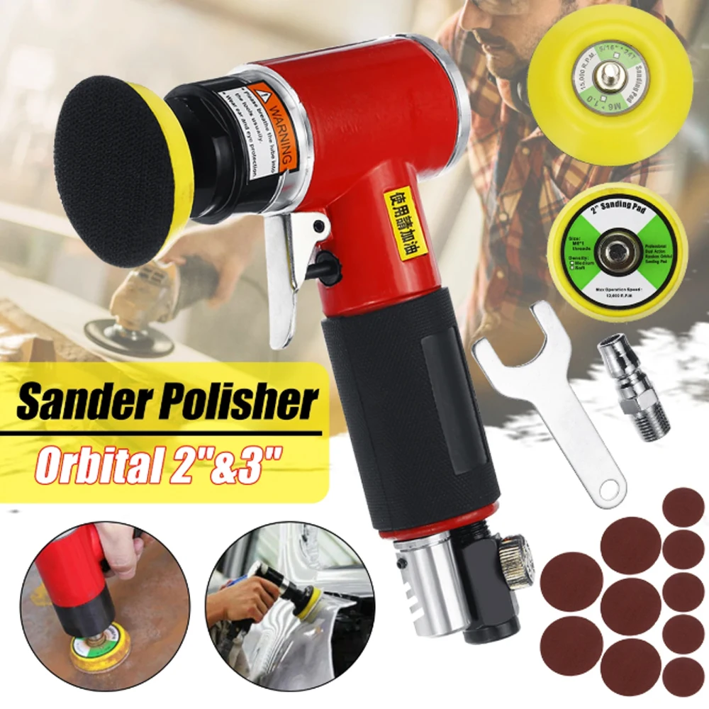 WENXING Mini Orbital Sander Air Dual Action Sander Air Polisher Super Smooth Swirl Straight Heart Pneumatic Polishing Sander