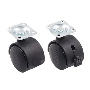 

10Pcs/set Chair Furniture Universal Wheel Flat Plate Swivel Caster with Brake Protection for Home Hardware 1"/1.5"/2"