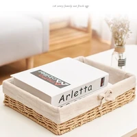Woven Storage Baskets Metal and Rattan Organizer Storage Boxes with Cotton Lining Clothes Organizer Basket Bedroom Accessories 2