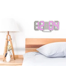 3D светодиодный цифровой настенные часы Дата Время ночник Дисплей настольные часы будильник домашний декор для гостиной современный дизайн
