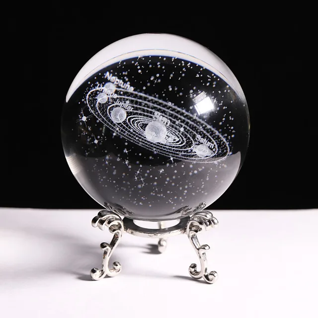 New 80mm K9 Crystal Solar System Planet Globe 3D Laser Engraved Sun System  Ball with Touch Switch LED Light Base Astronomy Gifts - AliExpress Home   Garden