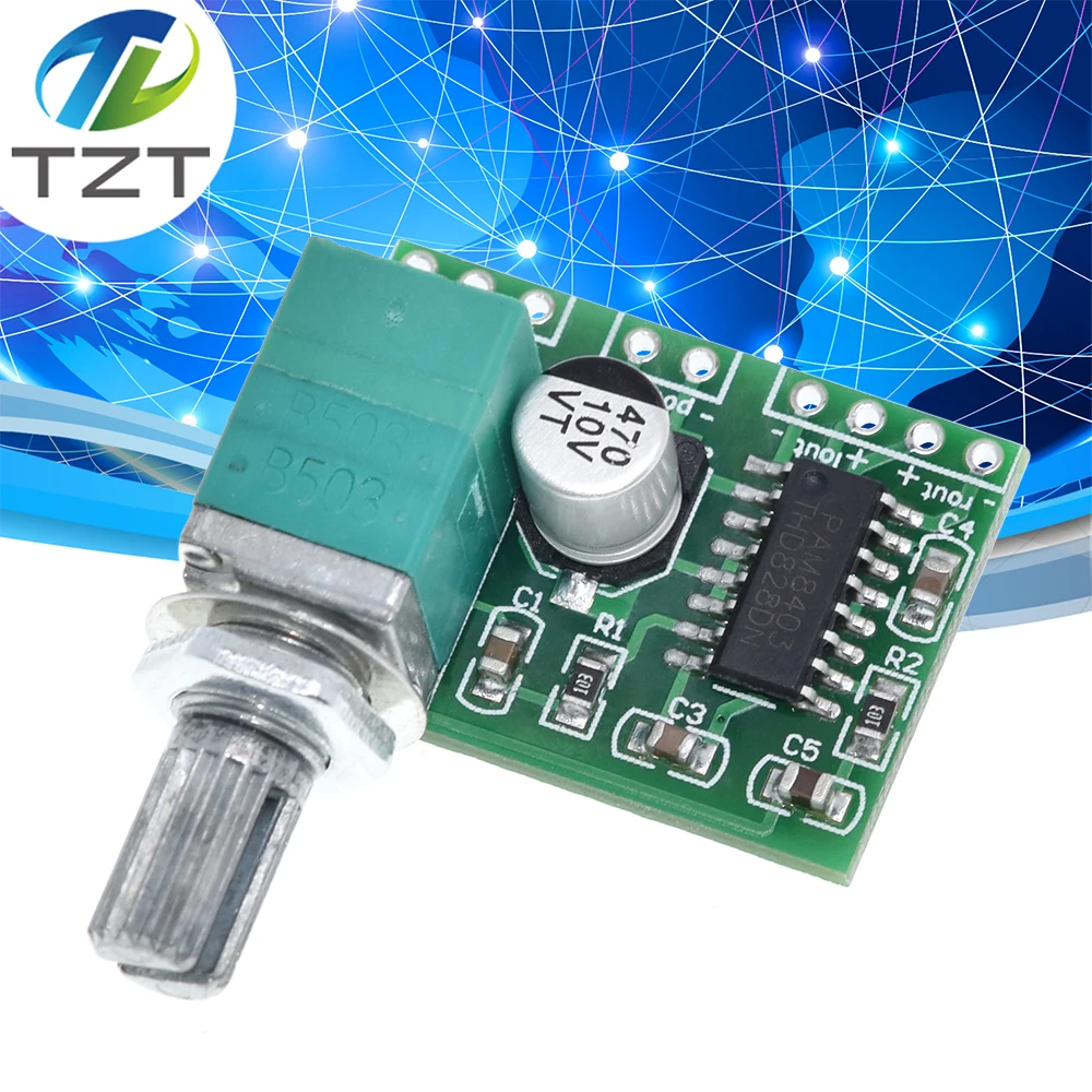 TZT PAM8403 mini 5V плата цифрового усилителя с переключателем потенциометра может быть