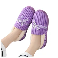 Теплые тапочки с бантиком-бабочкой; Новое поступление; зимние теплые бархатные мужские туфли; нескользящие мужские тапочки; большие размеры