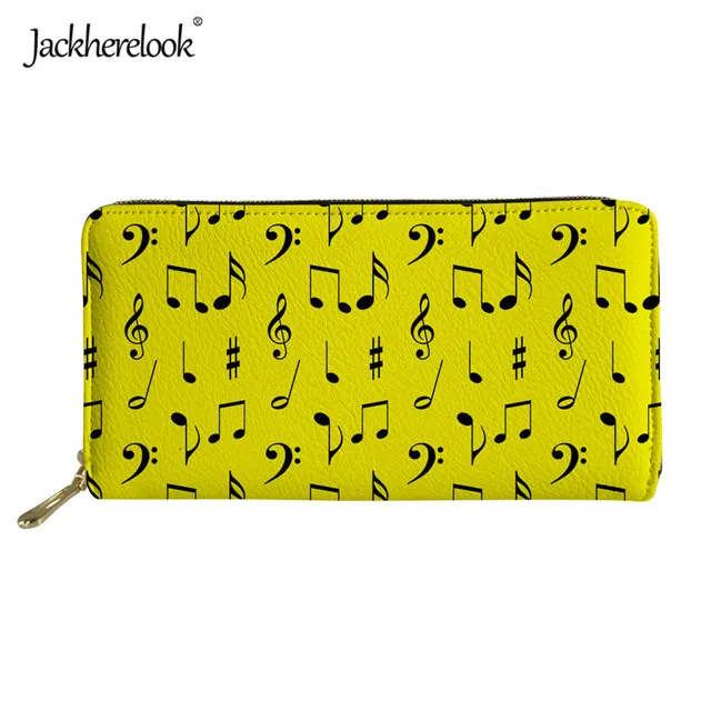 Jackherelook, Женский кошелек для путешествий, модный, с нотами, брендовый, дизайнерский, длинный, Подростковый, для девочек, клатч, кошельки, для карт, ID, держатель, кошелек, сумки - Цвет: HMC2937Z21