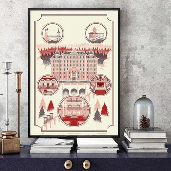 

THE GRAND BUDAPEST HOTEL Minimalist Poster Art Canvas Poster Living Room Home Wall Decor (No Frame)