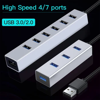 

Ofccom Hub Usb Multi 3.0 Hub Usb Splitter High Speed 4/7 Port All In One For Pc Windows Macbook Computer Accessories