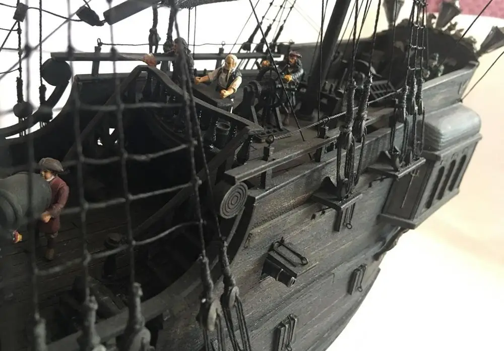 Длина 80 см черный жемчуг корабль лодка комплект 3d лазерная резка Diy черный жемчуг модель комплект