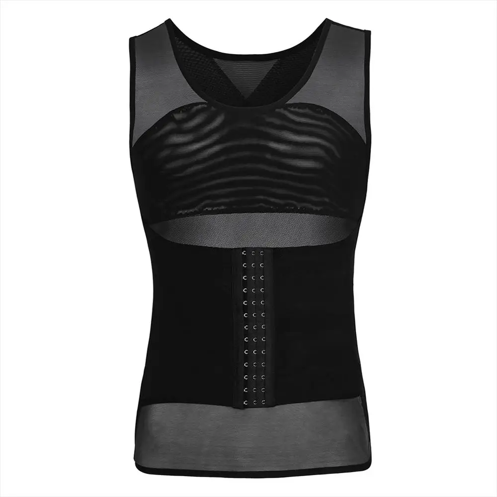 Обхват талии SECRET Для мужчин для Похудения Body Shaper Живота Управление Корректирующее белье Человек Корректирующее нижнее белье, корсет для талии тренер Облегающая рубашка с поясом - Цвет: Черный