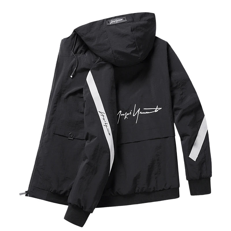 Куртка Мужская ветрозащитная повседневная приталенная на молнии Бомбер уличная