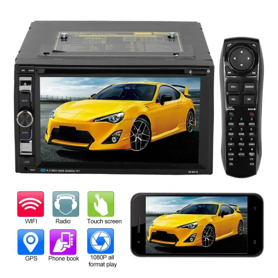 Flash Deal autoradio 6.2inch Large-Screen Wifi Car Bluetooth GPS DVD Navigator Radio Player for Android 6.0 auto accessorie 4