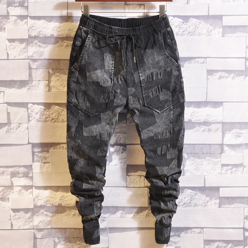 

Spring Mens Drop Crotch Camouflage Pants Summer slim Camo Pencil pants Drawstring Harem trousres Hiphop streetwear Joggers X9190