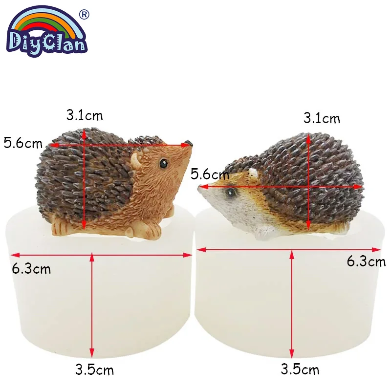 3D Cartoon Igel DIY Gips Weihrauch Silikon Form Kreative Tier Handwerk Kerze Form Dekorieren Werkzeuge Gips Ornamente – Detail 3