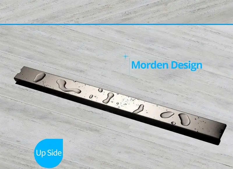 DCAN Stainless Steel Linear Channel Shower Floor Drain Gate 60cm 80cm 100cm 120cm SUS304 Deodorization Type Long Floor Drain (4)