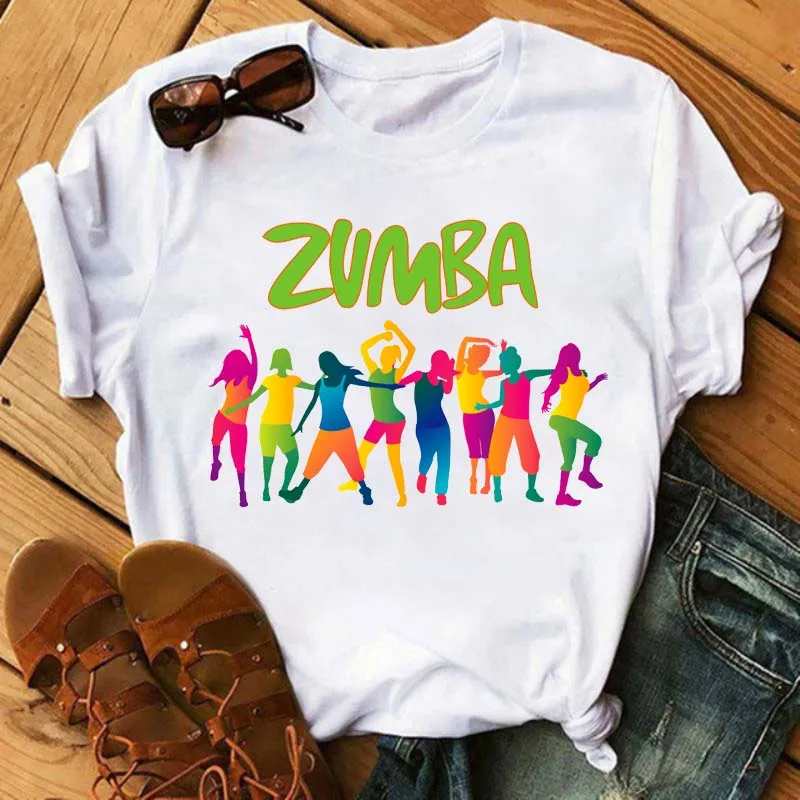 Maycaur Rainbow Love Zumba Dance Print Women Tshirts New Funny T Shirt