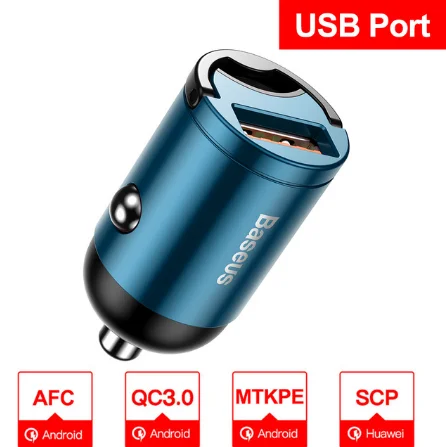 Baseus Быстрая зарядка 4,0 3,0 USB Автомобильное зарядное устройство для iPhone 11 Pro Max huawei P30 QC4.0 QC3.0 QC 5A быстрое PD USB C автомобильное зарядное устройство для телефона - Тип штекера: USB Port Blue
